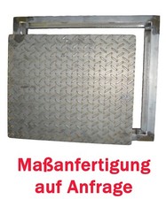 Coperchio per pozzetto in acciaio nero, con telaio, lamiera strappata, varie misure