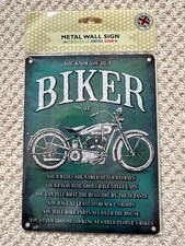 Original Blechschild Co Wandschild You Know You're A Biker Vintage Style 8" x 6"