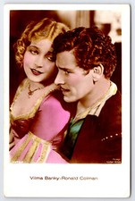 [D11] Postcard Real Photo Hand Colored, Vilma Banky Ronald Colman