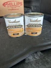 2-pack lot Varathane 262023 Spring Oak Fast Premium Dry Wood Stain 1/2 Pint 8oz