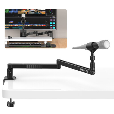Ulanzi LS26 Low Profile Mikrofonarm mit Kabelkanälen Tischklemme
