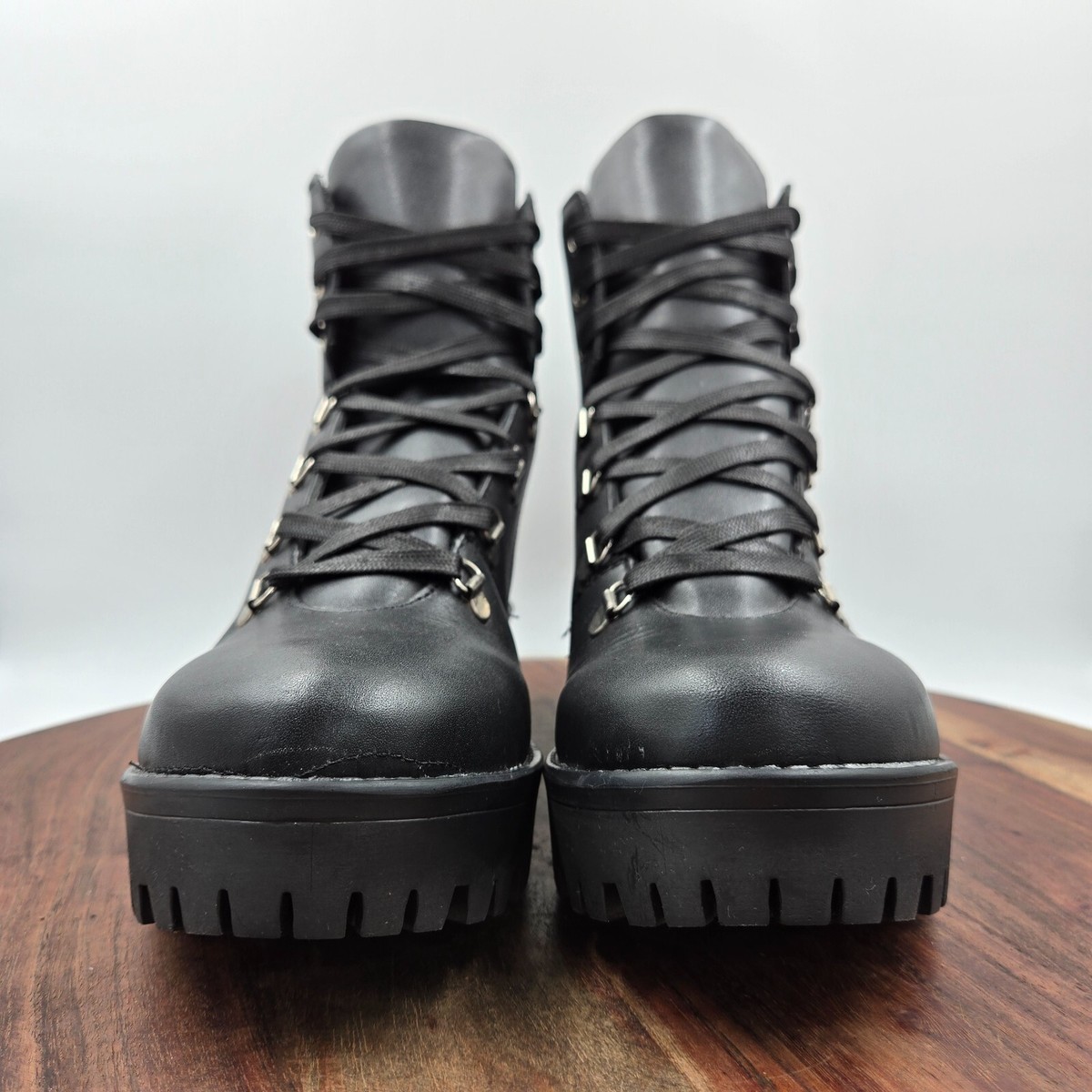 steve madden ブーツ スタッズ付き Steve Madden Bumper Boots Women's 10M Black Leather Combat