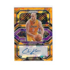 CHRIS KAMAN Panini Prizm Auto Orange Crack Ice 2020-2021 Laker Penmanship 🔥🔥🔥