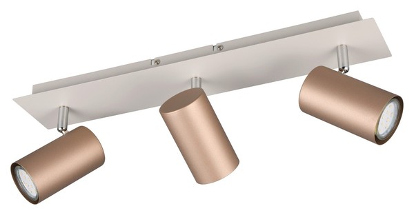 Trio Leuchten Marley Strahler Deckenlampe 3-Flammig Braun Grau Metall B 48 Cm-image