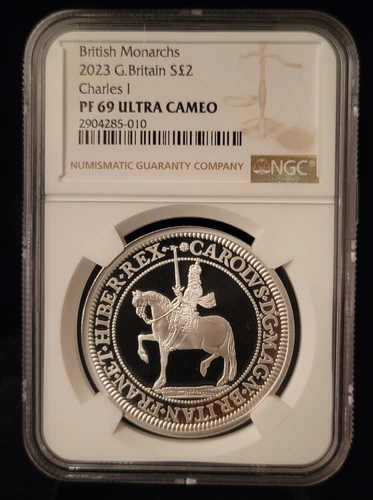 🇬🇧2023 UK BRITISH MONARCHS 1 Oz SILVER PROOF CHARLES I NGC PF 69 Ultra Cameo
