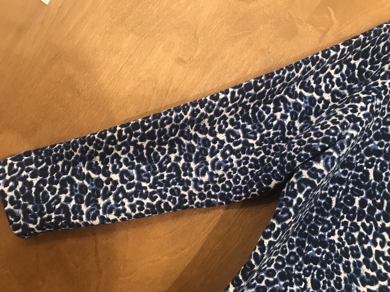 Cathy Daniels womens long sleeve zip up  jacket pockets Blue animal print Large