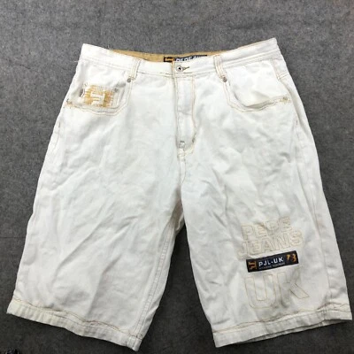 Vintage Pepe Jeans Shorts Mens 42 White Denim Jean 15" Jorts Baggy Loose - Image 1 of 4