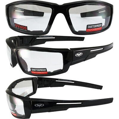 Sly Padded Motorcycle Riding Glasses Clear Shatterproof Lens by Global  Vision | eBay