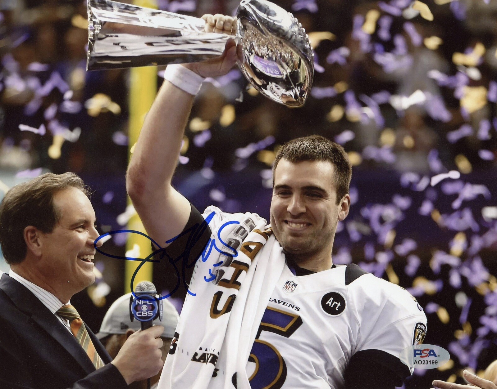 Joe Flacco Autographed Signed Baltimore Ravens #5 FOOTBALL 8x10 PHOTO PSA/DNA SUPER BOWL MVP 