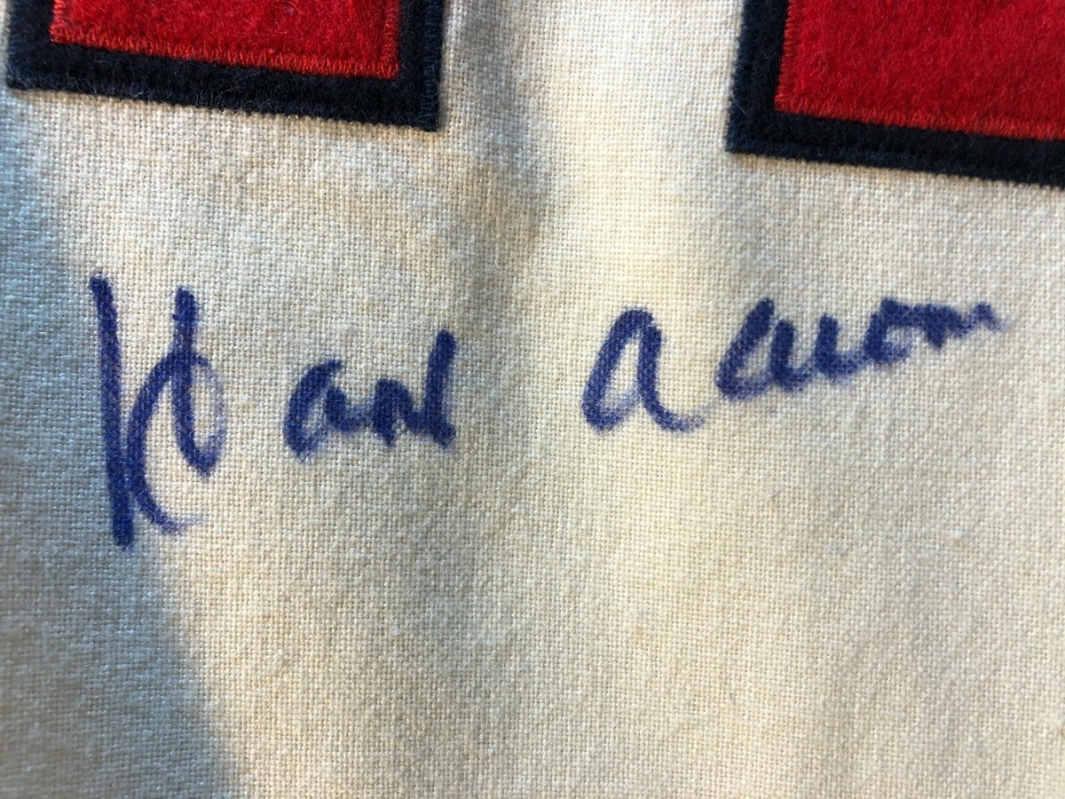 Hank Aaron Signed Mitchell & Ness Cooperstown Collection Old Style