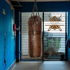 Vintage Handmade Genuine Leather Punching Bag – Heavy Duty Boxing & MMA