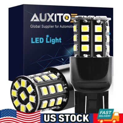 2Pcs 7443 7440 7444 LED White Reverse Stop Break Turn Signal Parking Light Bulbs