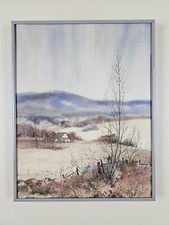 ART - Vintage Landscape Print 14.25x11.25 Framed VTG Modern Art Print