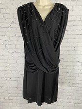 Ben Jasper ltd. Vintage Black Beaded Sleeveless Lined Dress Size 10