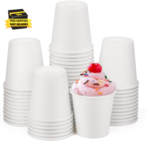 50 Pack 3 Oz Paper Cups, Disposable Bathroom Cups, Ideal for Bathroom, Party, Pi