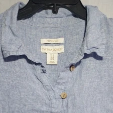 Cynthia Rowley V-neck Button-up 100% Linen Womens Tunic Top Size 1X