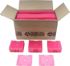 400 CDIS80TP Transparent Pink Standard CD Trays Replacement Inserts Colored