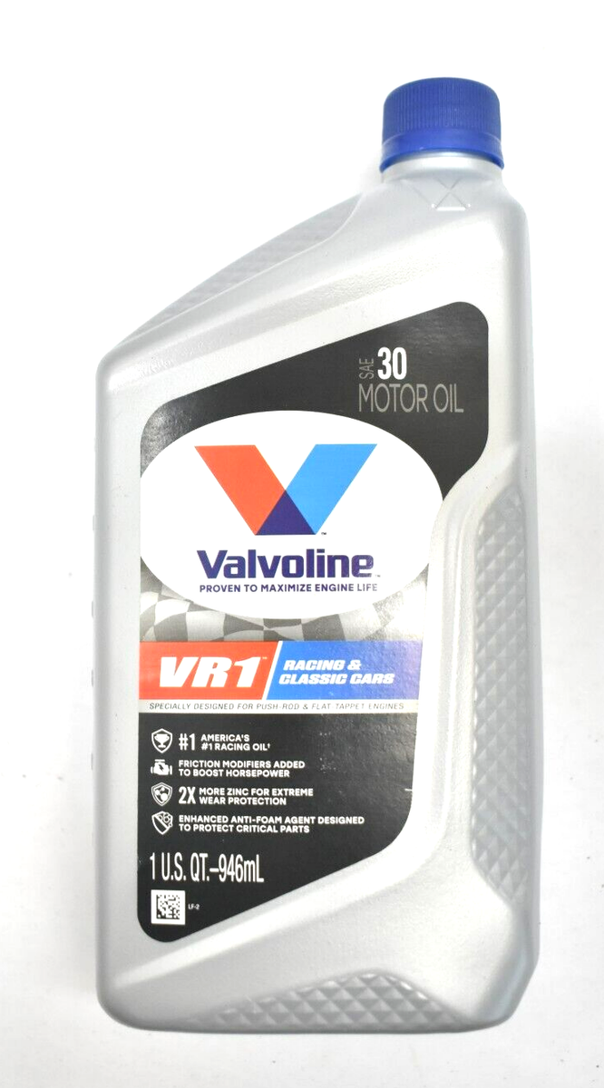 Valvoline SAE-30 Motor Oil VR1 Racing 1qt Maximum Power Genuine