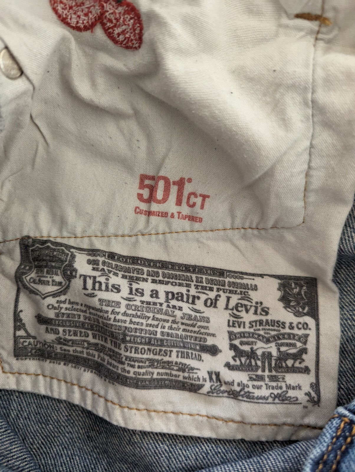 Levi 501 CT customized patchwork button fly jeans… - image 10