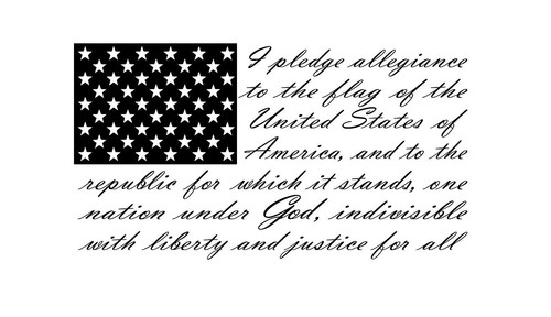 14"x24" Pledge Of Allegiance Flag Decal - American Flag Window Sticker For Car/Truck