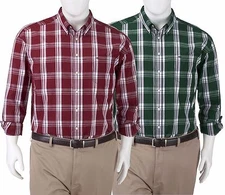 New Men's Dockers Big&Tall Plaid Button-Down Woven Shirt Size XLT MSPR $60