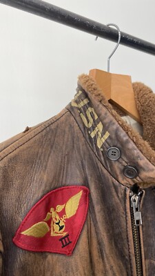 AVIREX TYPE G-1 AUTHENTIC VINTAGE LEATHER FLIGHT JACKET MEN SZ 44R