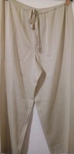 Vintage Donna Karan 100 Silk Women  s Beige Cream Color Wide Leg Pants Size M/L