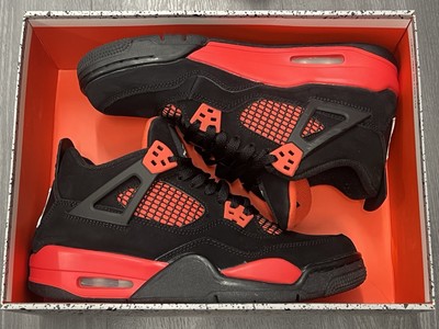 Jordan 4 'Red Thunder' Sneakers, Size = Women s 8.5 408452-016