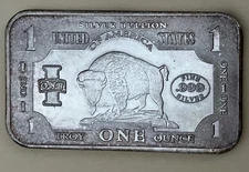 BUFFALO .999 FINE SILVER ART BAR I TROY OZ