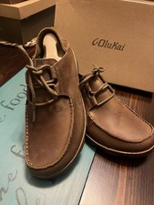 Męskie rozmiar 9 M OluKai Ohana Li'ili brązowe skórzane buty na obcasie trampki sznurowane