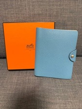 HERMES Ulysse PM Notebook Cover Blue Jean Togo Leather 16cm Pre-owned Unisex