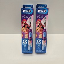 2 Pack Oral-B DISNEY PRINCESS Battery Powered Kids Toothbrush with Magic Timer 