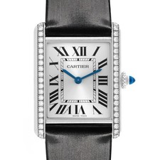 Cartier Tank Must Large Steel Diamond Ladies Watch W4TA0017 Box Card