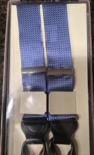 NEW NIB Trafalgar Blue with Black Leather Suspenders