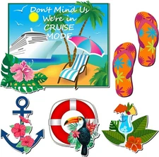 Kanayu 6 Pcs Tropical Cruise Door Decorations Small, As Pictures Show 