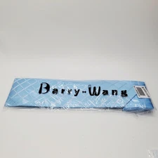 NWT Barry Wang Men’s Necktie Light Blue Diamond Grid Pattern Formal Dress