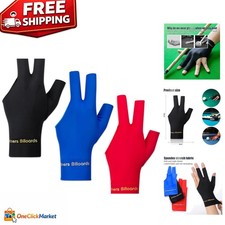 3Pcs Elastic Lycra Billiard Gloves for Snooker with Open Fingertips - Left Hand