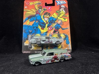 Hot Wheels 64 Chevy Nova Delivery X-Men Premium Real Riders. 1 Loose, 1 Carded