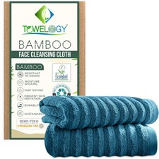 2-Pack Bamboo Face Cloths Ultra Soft Reusable Eco Friendly Facial Washcloths Set
