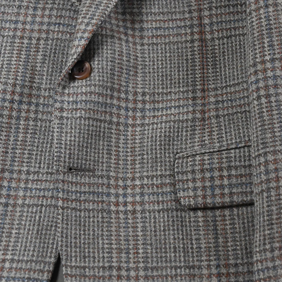 Abrigo Chaqueta Blazer De Colección Hecho en EE. UU. 40S Marrón Glenn Check Pesado 100% Lana Tweed Foto 3 de 4