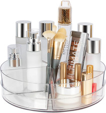 360 Rotating Makeup Organizer, 10.5" Clear Lazy Susan Turntable Organizer for V