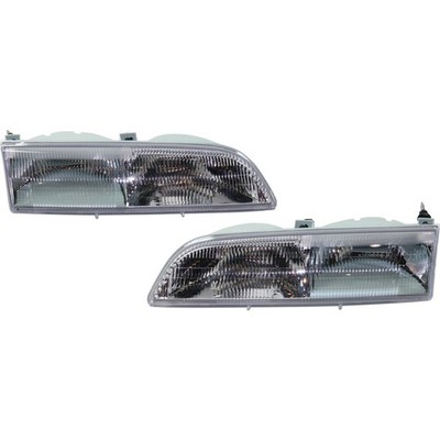For 1989-1993 Ford Thunderbird Headlights Driver Passenger Side Pair FO2502115