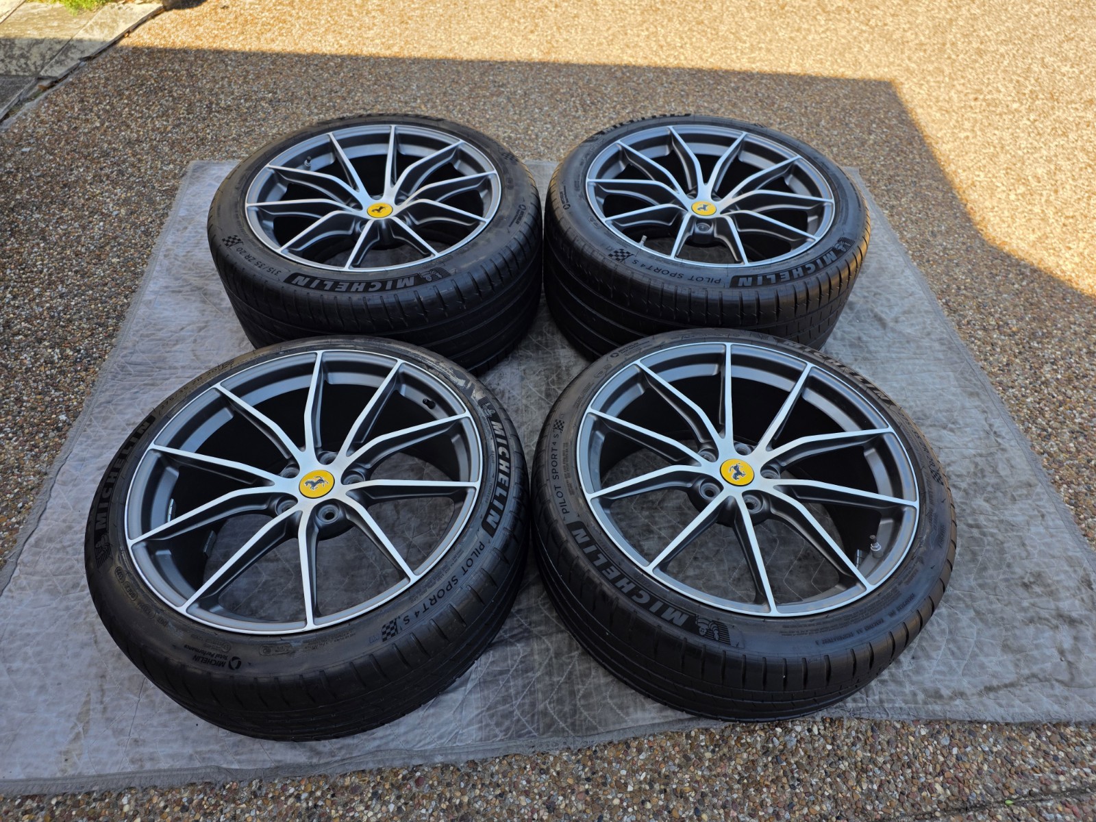 FERRARI 812 & F12 OEM GENUINE ORIGINAL EQUIPMENT 20" WHEEL TIRES TPMS & CAP SET
