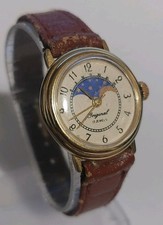 Vintage Original Moonface 17 Jewels Ladies Mechanical Watch For Repairs 