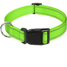 Reflective Dog Collar Strap with Adjustable Safety Nylon Pet Collar Pet Traction