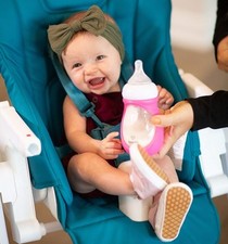 3 NEW Joovy CleanFlow Boob Diamond Glass Baby Bottles 5oz With Pink Sleeve 2170