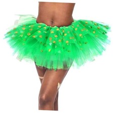 St. Patrick's Day Tutu Skirt Green Clover Shamrock 40 Regular B-gold Clover