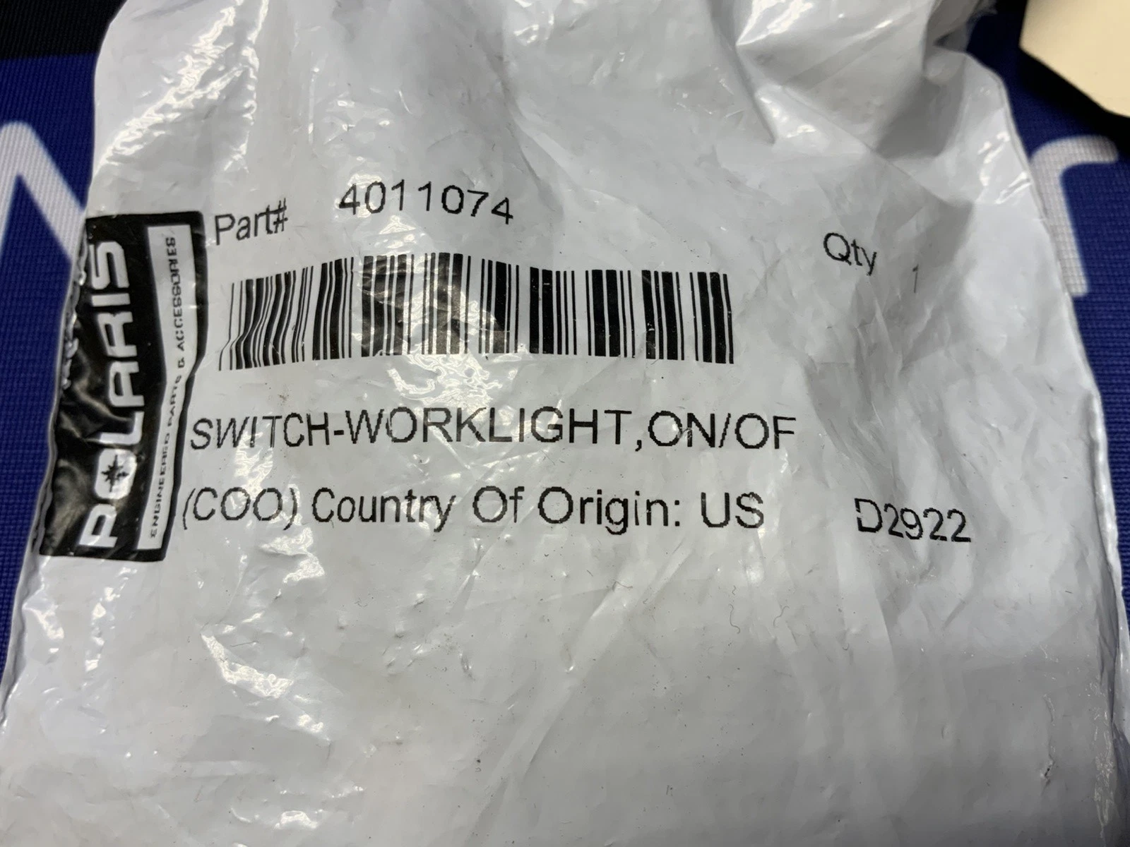 Polaris On/Off Worklight Switch Sportsman 400 2005-2014 OEM 4011074