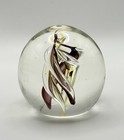 Vintage Studio Glass Paperweight Twisted Ribbon Core Controlled Bubble Art Glass