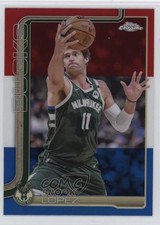 2025-26 Topps Chrome Red White & Blue Refractor Brook Lopez #159 1oc2